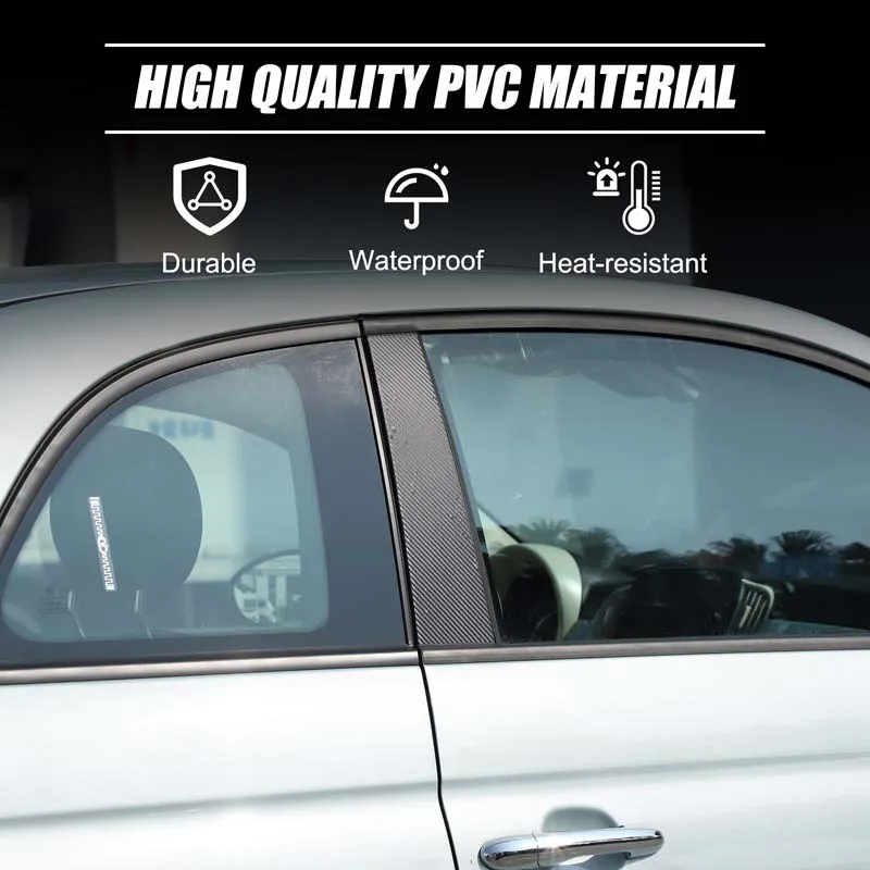 

PVC Material Car B Pillars Panel Trim Sticker For Fiat 500 2008-2023 Abarth 595 695 2012-2017 Car Accessories