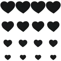 16/24/40 PCS 4 Sizes Red Heart Shape Iron on Patches Mini Heart Iron-on sew-on Patches Embroidered Applique Decoration Patches