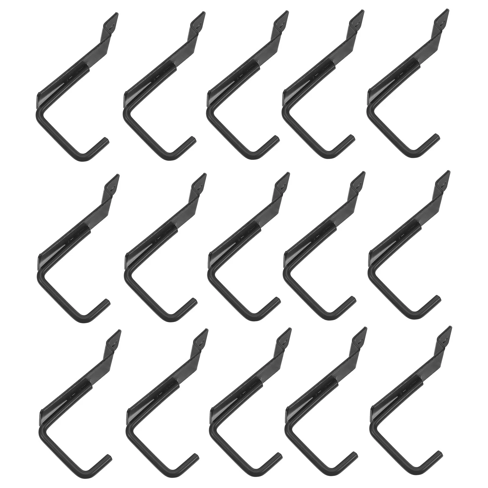 15Pcs Slat Wall Hooks Iron Chrome Heavy Duty Garage Organizer Utility J Hooks Tool Storage Retail Display Snack Rack Shop
