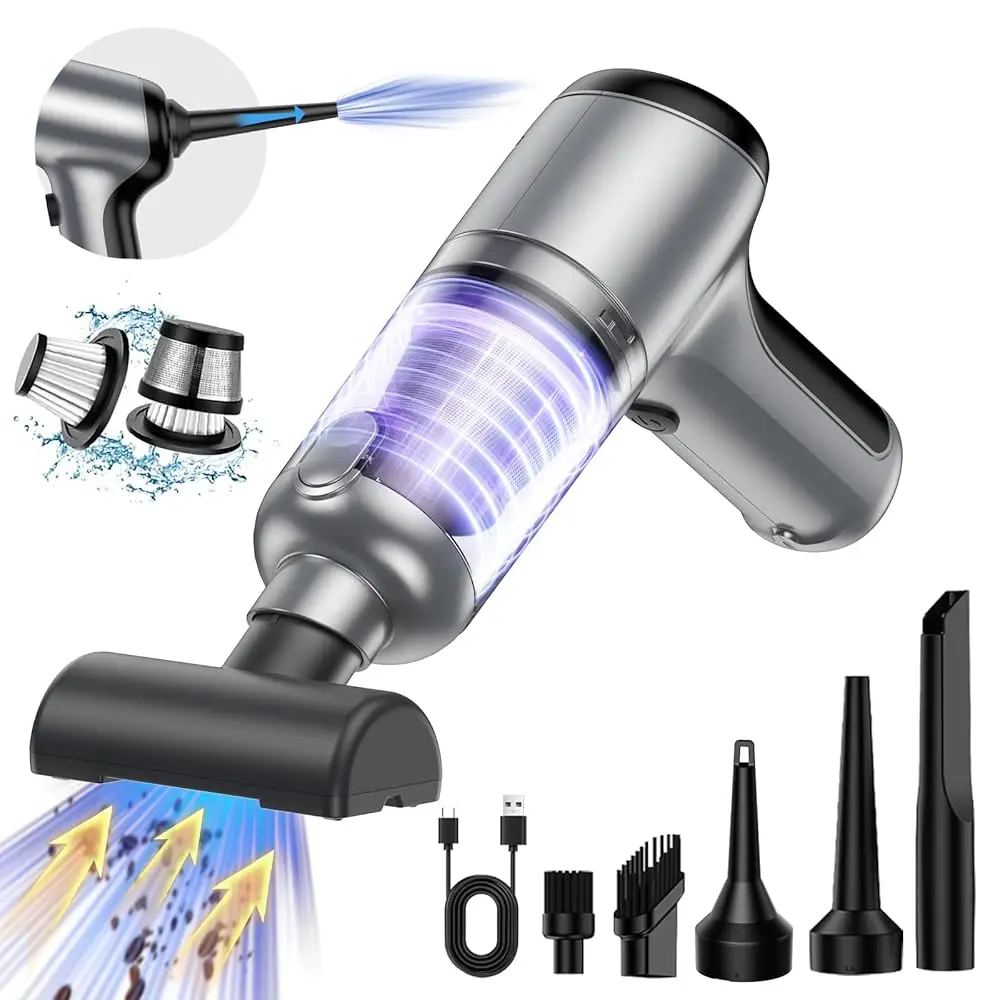 

Mini Handheld Car Vacuum Cleaner/Air Duster/Blower/Hand Pump, 18000 Pa High Power Brushl Motor, Portable Keyboard Vacuum