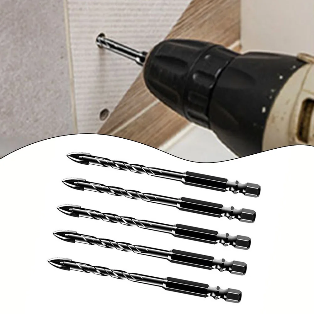 Durable Glass Drill Bit  6mm Triangle Drill Bits for Glass  Bricks  and Tiles  Durable and Fast Opening  Pack of 5