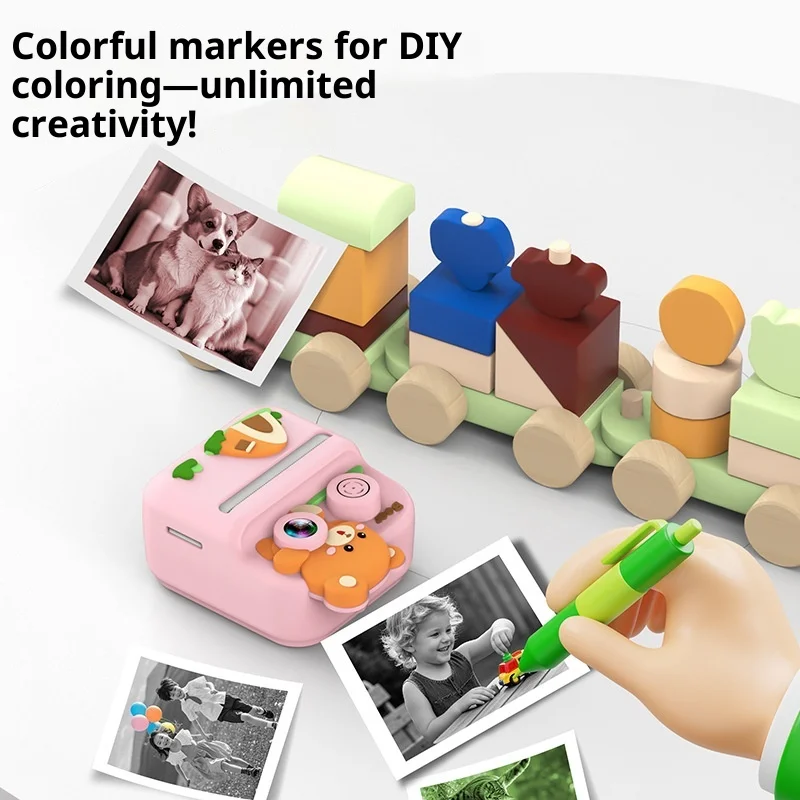 Aparat fotograficzny dla dzieci z funkcją druku termicznego czarno-białego, idealny do transgranicznego handlu, zabawka z motywami z kreskówek dla chłopców i dziewczynek.