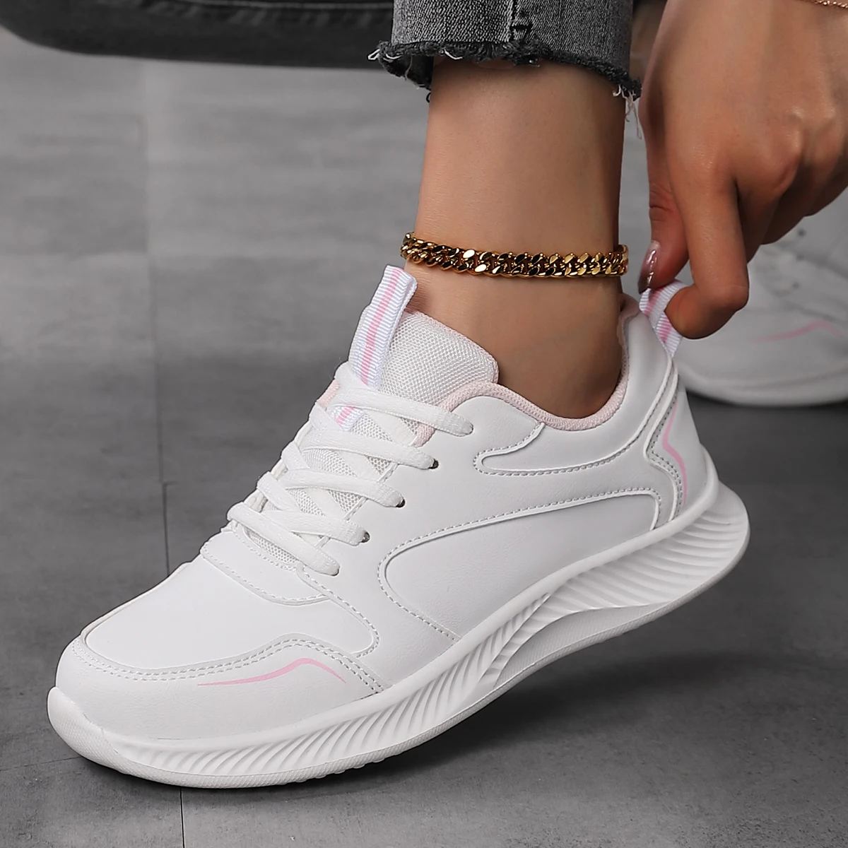 Casual Shoes Female Spring Summer Ladies Female Women Shoe PU 2024 Woman Tennis Sneakers Fashion New Comfort Sports Board Shoes