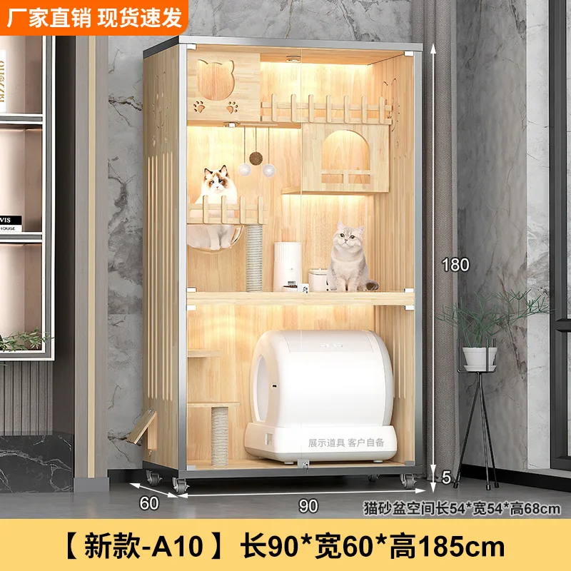 

Электрический лоток для кошек с функцией автоматической очистки, широкое деревянное укрытие-домик, интегрированный умный кошачий домик