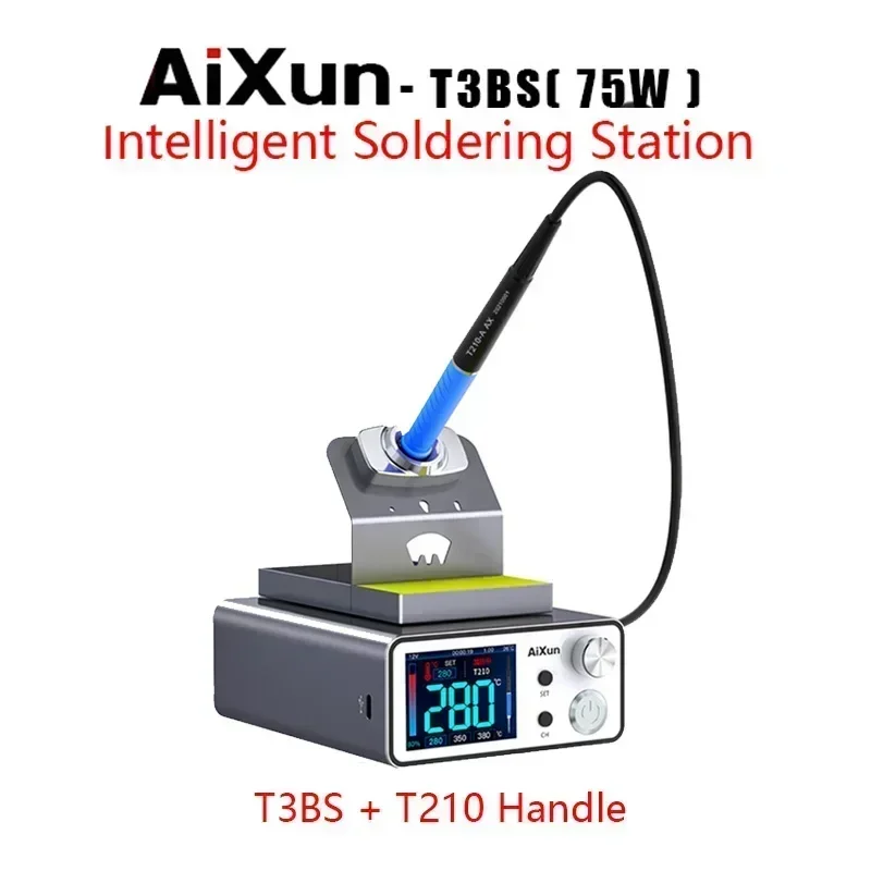 AIXUN T3BS 75W Welding Station with T115/T210 Handle C210 C115 Soldering Iron For Mobile Phone SMD BGA CPU Repair Tools