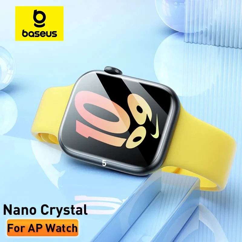 Baseus 2 sztuki Nano Screen Protector do Apple Watch 8 7 6 SE SE2 5 4 Miękka hydrożelowa folia ochronna 40/41/44/45 mm z pełnym pokryciem