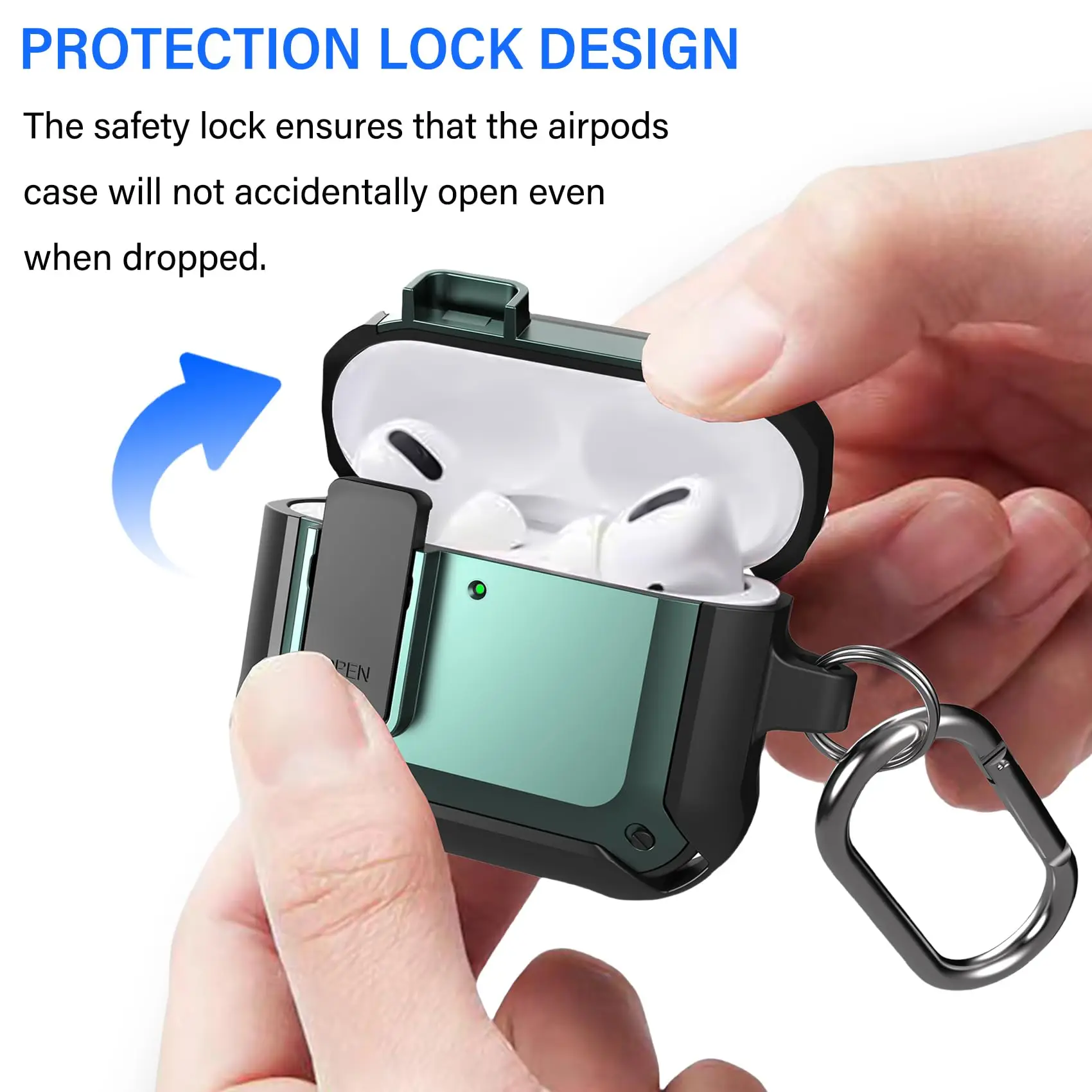 Cerradura de seguridad para AirPods 4, Funda protectora 2024 con cordón para Apple AirPods de 4. a generación, Funda para mujeres y hombres