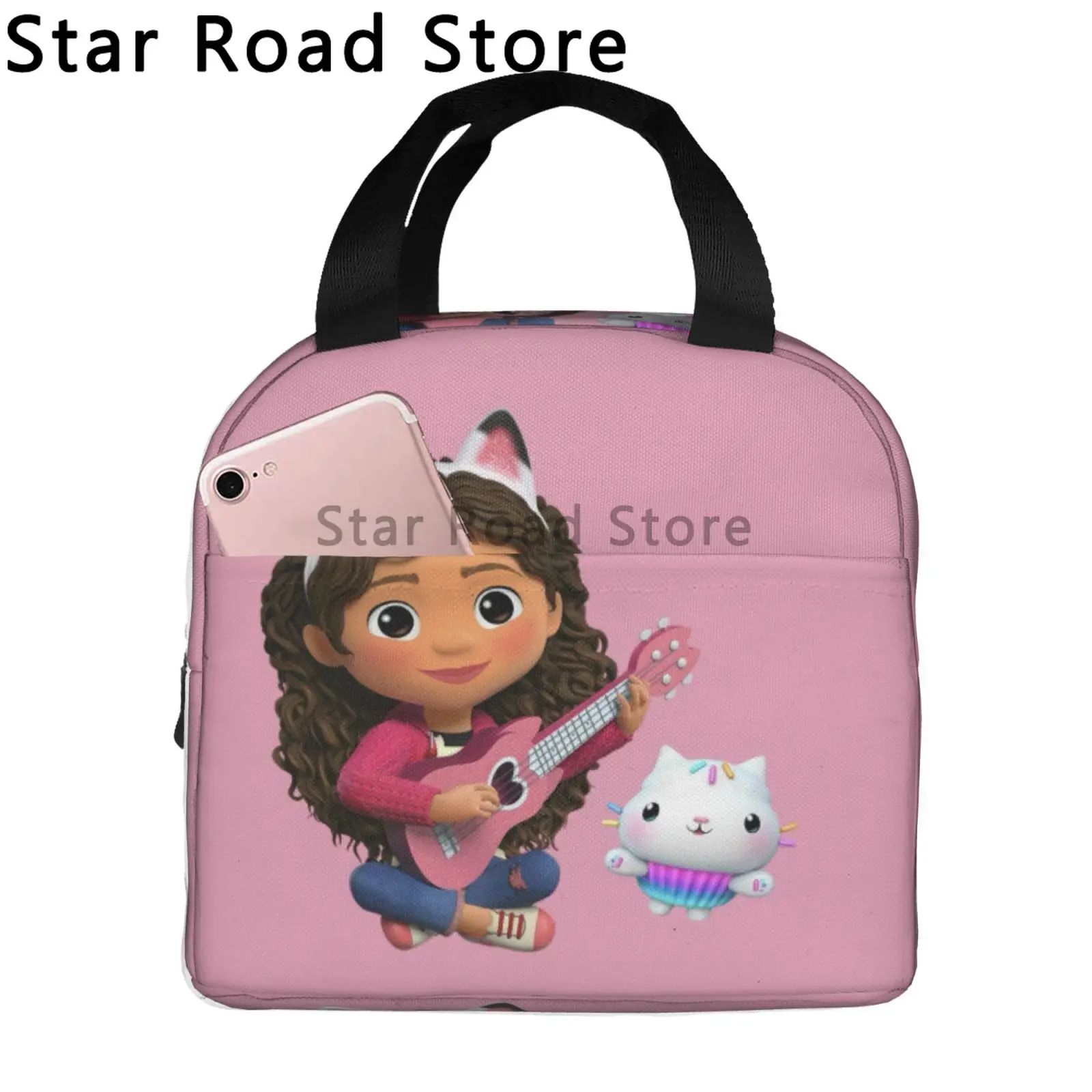 Custom Cartoon Gabbys Dollhouse Lunch Bag Men Women Gabby Mercat Cooler Thermal Insulated Lunch Boxes for Kids School