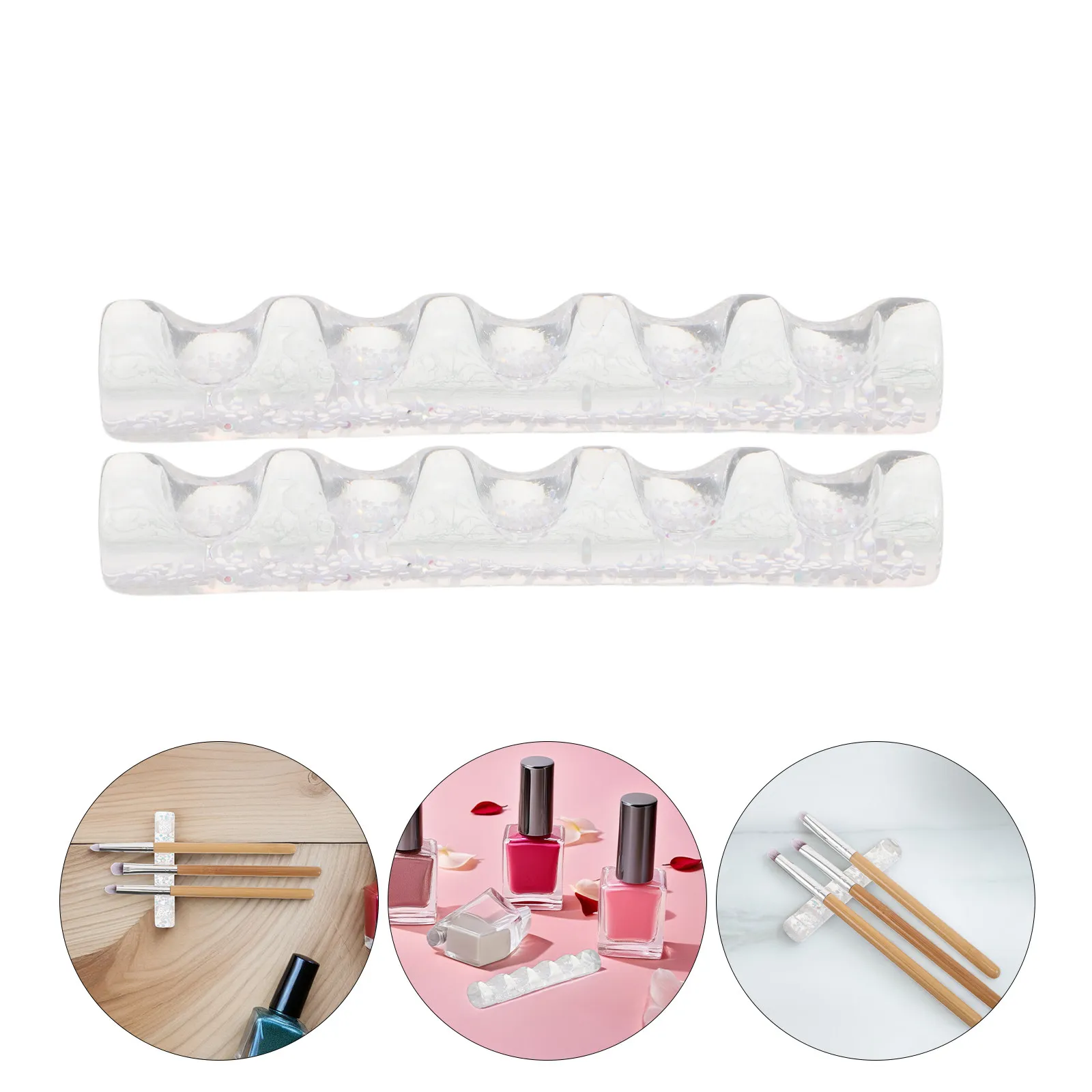 

Набор из 5 подставок для кистей для маникюра, органайзер для инструментов, утолщенная подставка из смолы на 5 слотов для хранения ручек для нейл-арта, настольная подставка-дисплей