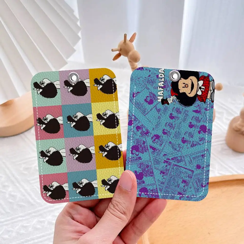 

M-Mafalda Girl Office Supply Men And Women Credit Card Keyrings Student Card ID Card Holder Credential Holder Card
