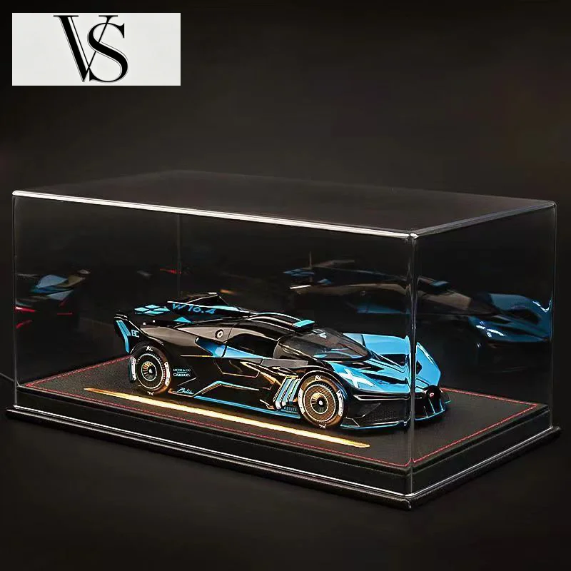 Base Lights Organizer Ambient and Backdrops Car Cool Model Display Case 1/18 Acrylic Transparent Display Box Leather Glow
