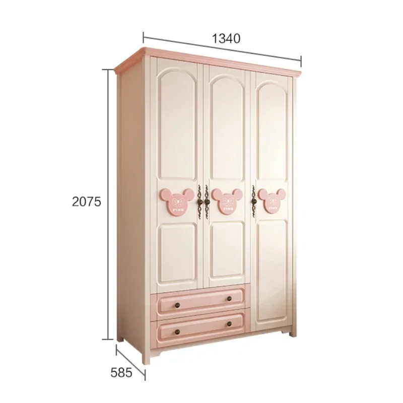 Nordic Girls Child Wardrobe Storage Drawer Kawaii Cupboards Wardrobe Home Apartment Guarda Roupa Infantil Furniture