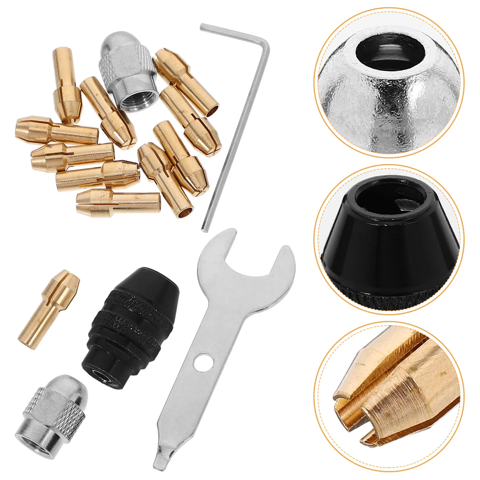 

1Set Drill Bit Collets Copper Universal Size Secure Clamping Rotary Tool Accessories Electric Drill Chuck Holder Grinding