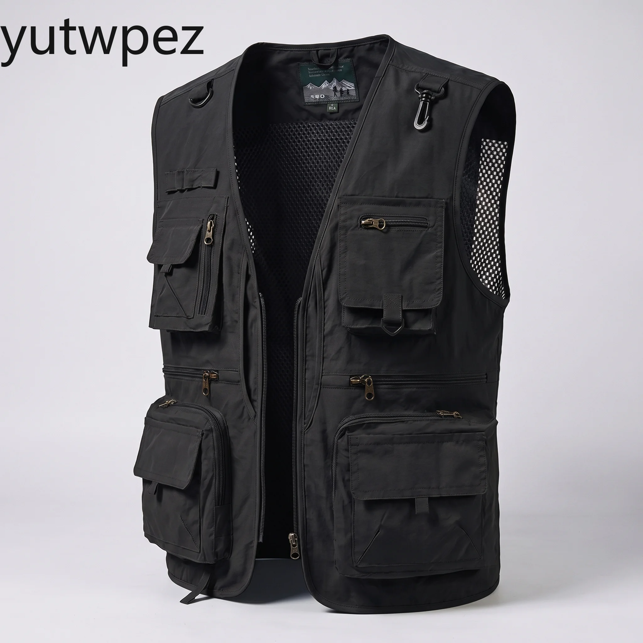Outdoor travel Men Multi-Pocket Cargo Vest Summer Mesh Breathable Utility Tool Workwear Waistcoat Lightweight Sleeveless Jacket