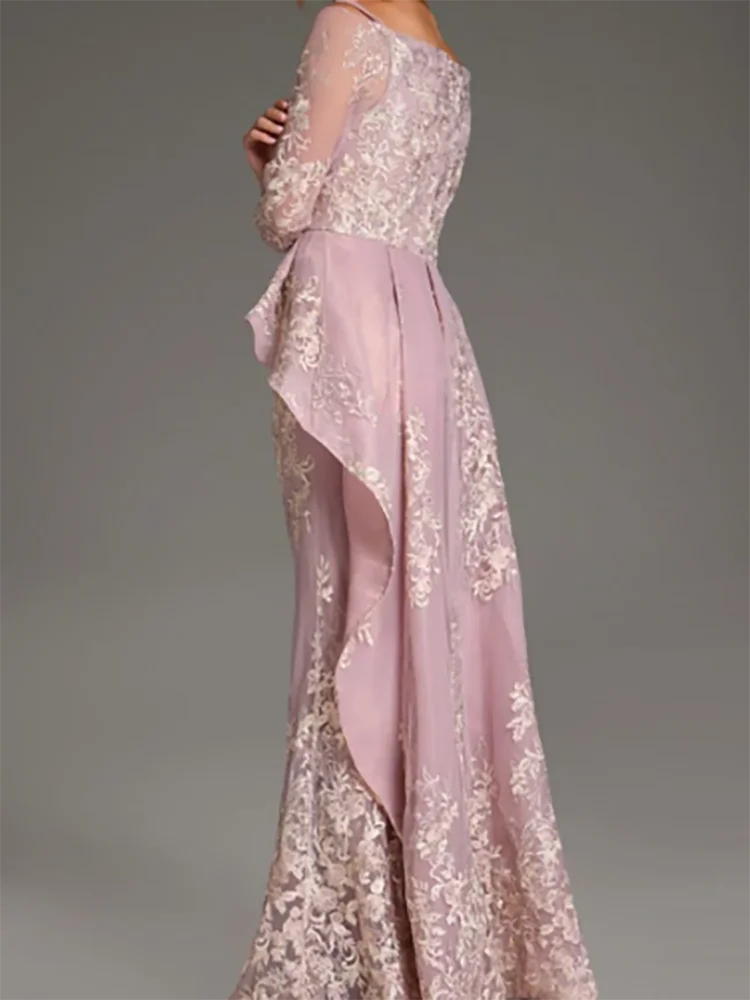 클래식 오-넥 Appliquins 레이스 계층화 된 인어 신부의 어머니 웨딩 드레스 신부 가운 맞춤형