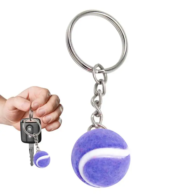 Tennis Ball Keychains For Kids 3D Tennis Ball Pendant Keyring Sporty Car Bag Accessory Vibrant Colorful School Reward Toy Cute