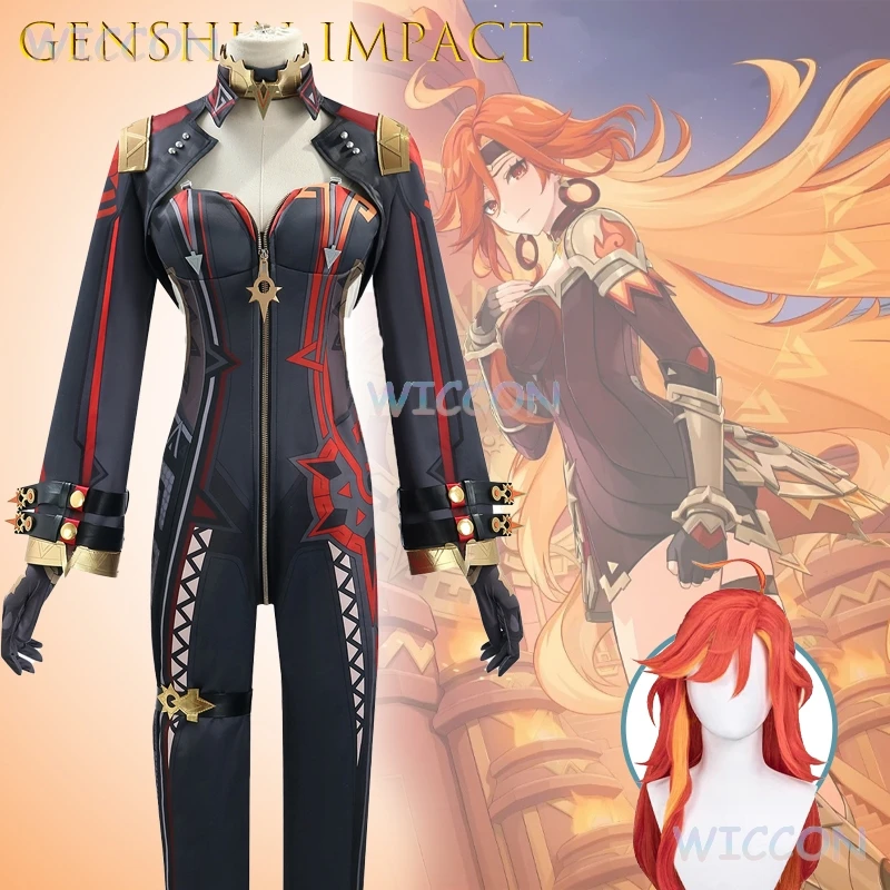 Genshin Impact Pyro Archon Natlan Экипировка Игра Mavuika Косплей Костюм Аниме Cospaly Женский Персонаж Хэллоуин Вечеринка Конвенция