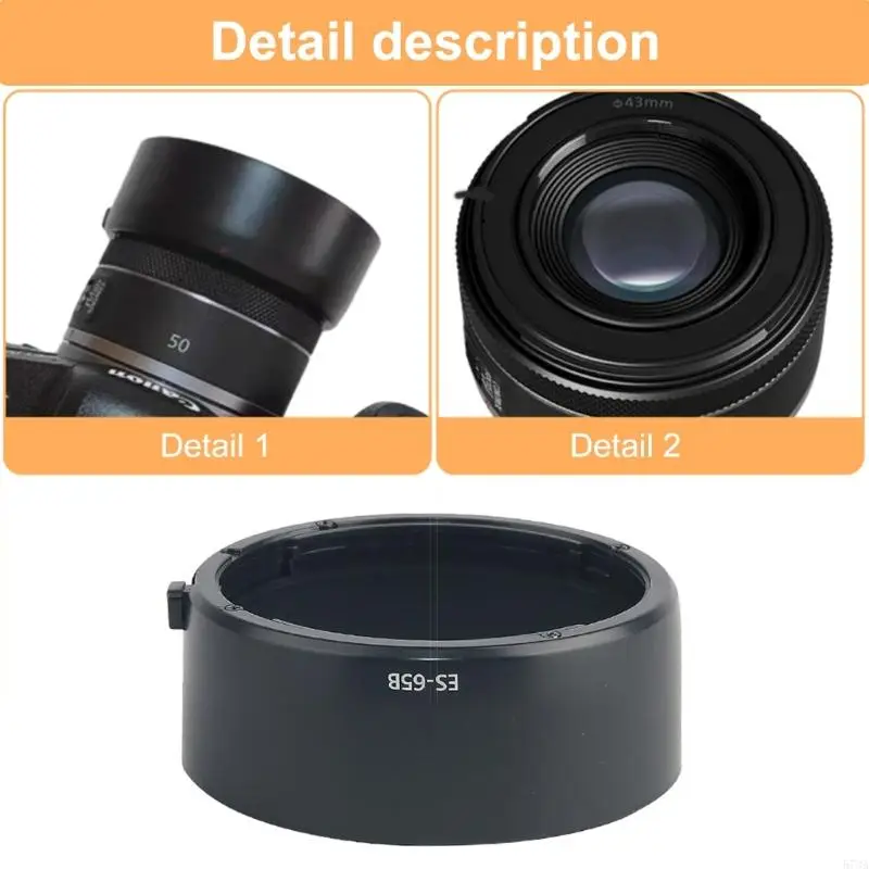 920L Precisions ES65B Camera Lens Hood ES65B Sun Shade Cover for RF50mm 1.8 Lens Enhances Photo Contrast
