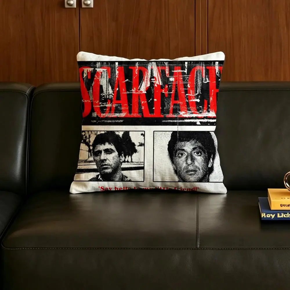 Movie S-Scarface Cushion Cover Natural Linen Pillowcase Set, All-in-One Decor for Sofa, Bedroom & Chair
