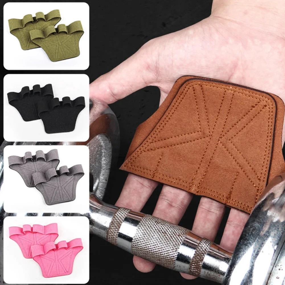 Cowhide Gym Gloves Grips Anti-Skid Weight Power Belt Lifting Pads Deadlift Belt Workout Crossfit Fitness Gloves Palm Protection