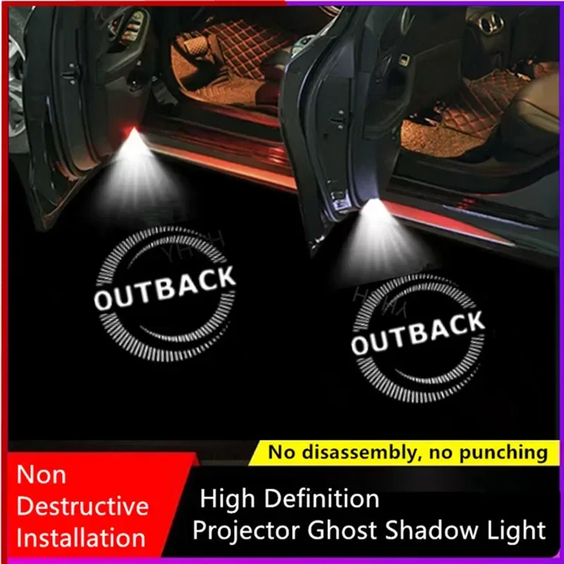 

2Pcs Car Styling for Subaru Outback BR BS 2012-2024 2014 2015 Door Welcome Shadow Light LED Projector Ghost Atmosphere Logo Lamp