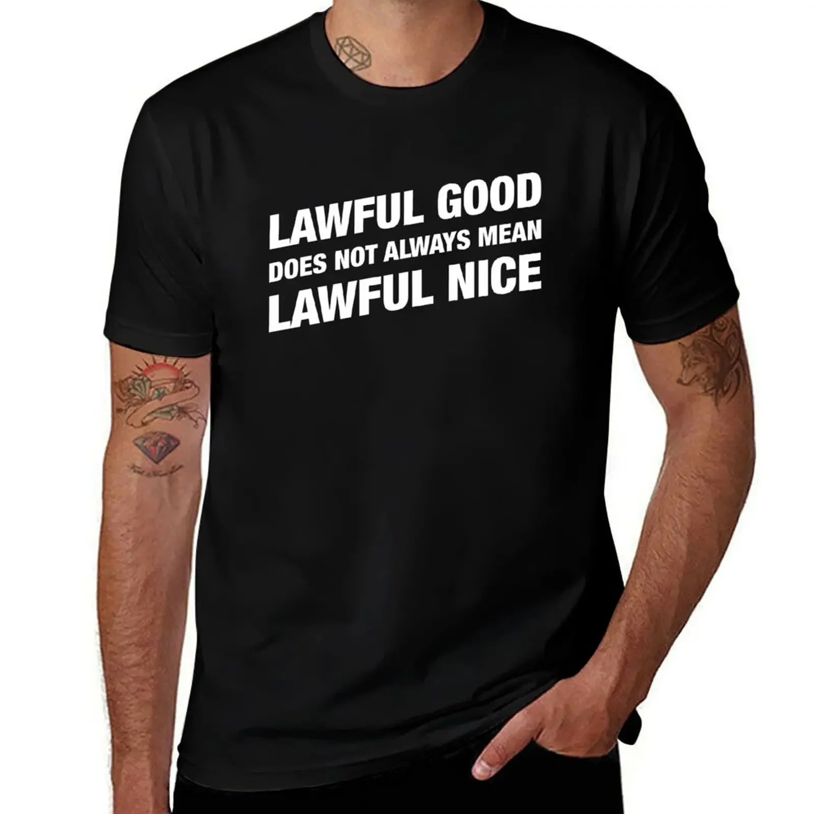 

Paladin Lawful Good not Lawful Nice Alignment T-Shirt quick drying designer shirts rapper graphic tees black t-shirts for men