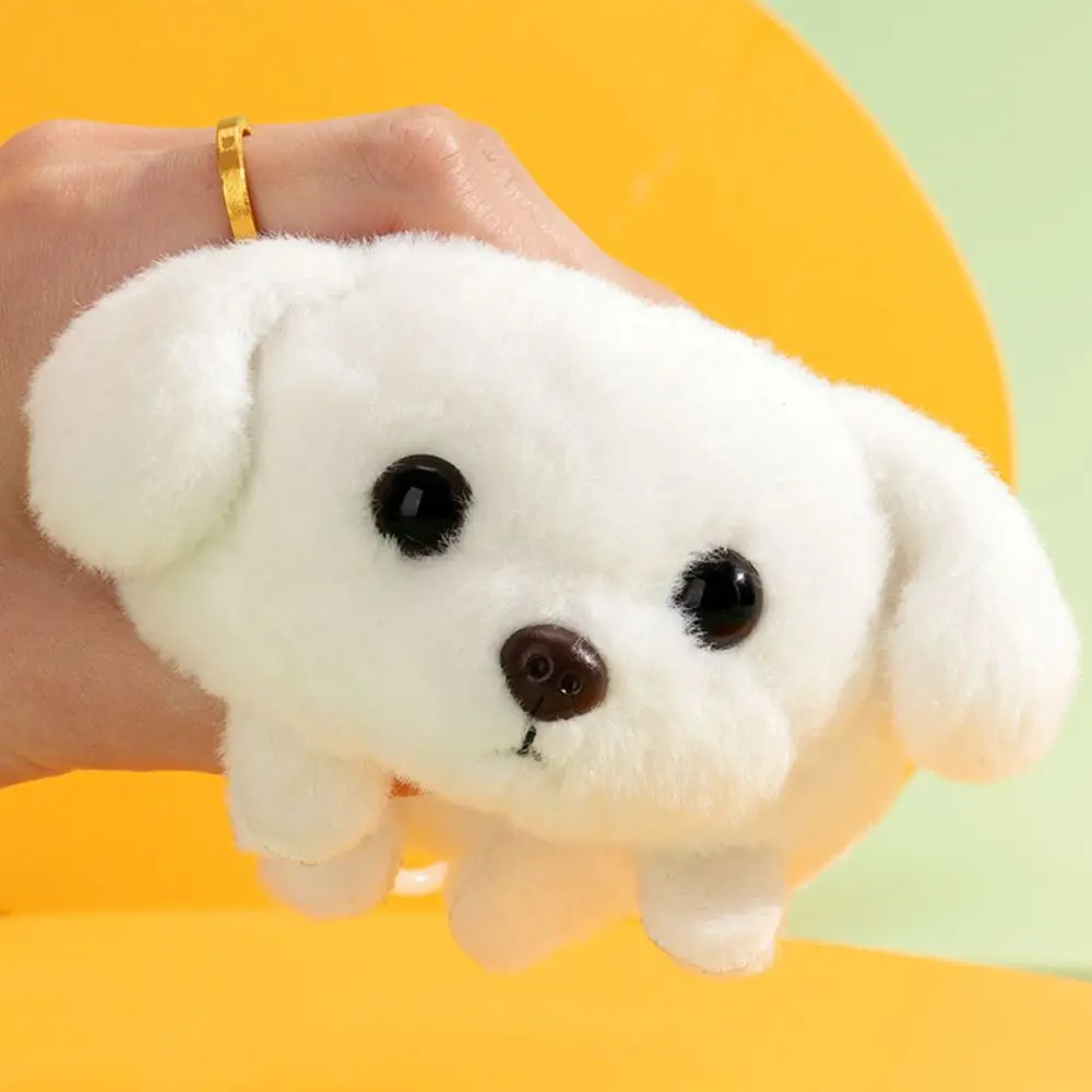 Cute 11cm Tail Wagging Dog Soft White Puppy Dog Plush Doll Swing Rotating Dog Keychain Pendant Stress Relieving Toys