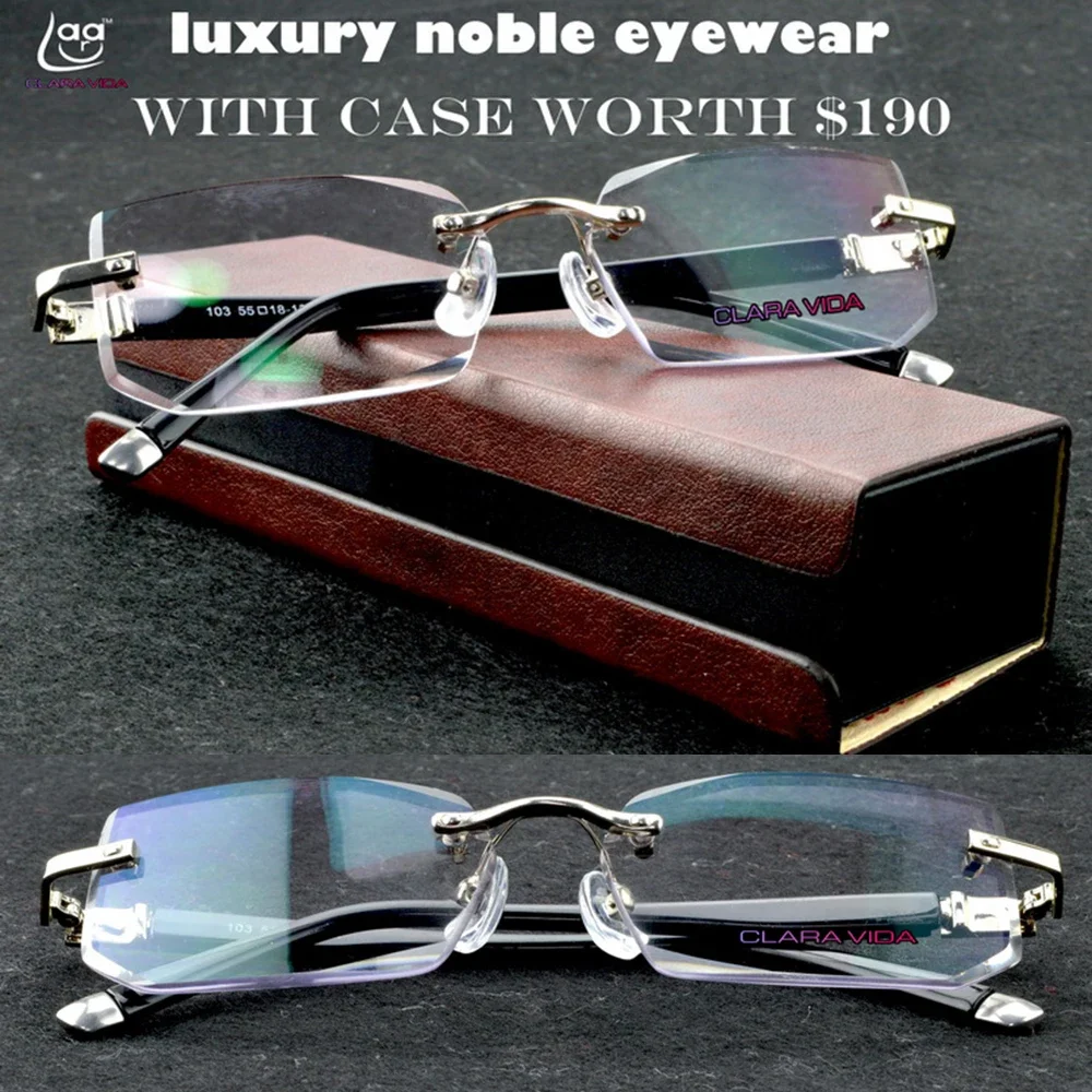 NOMANOV LUXURY PACK CHIEF EXECUTIVE OFFICER'S BUSINESS RIMLESS FRAMELESS READING GLASSES+PU BOX +1 +1.5 +2 +2.5 +3 +3.5 +4