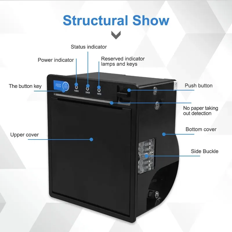 CASHINO EP-382C 80mm Kiosk Embedded Panel Thermal  Printer With Auto Cutter