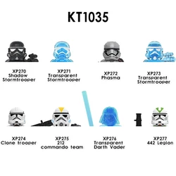 Décennie s de Construction KT1035, 8 Pièces/Ensemble, Briques Transparentes, Dark Vador, Phasma, Clone, Trooper, Figurine XPKumFigure 442, Mini Jouets d'Assemblage de Légion