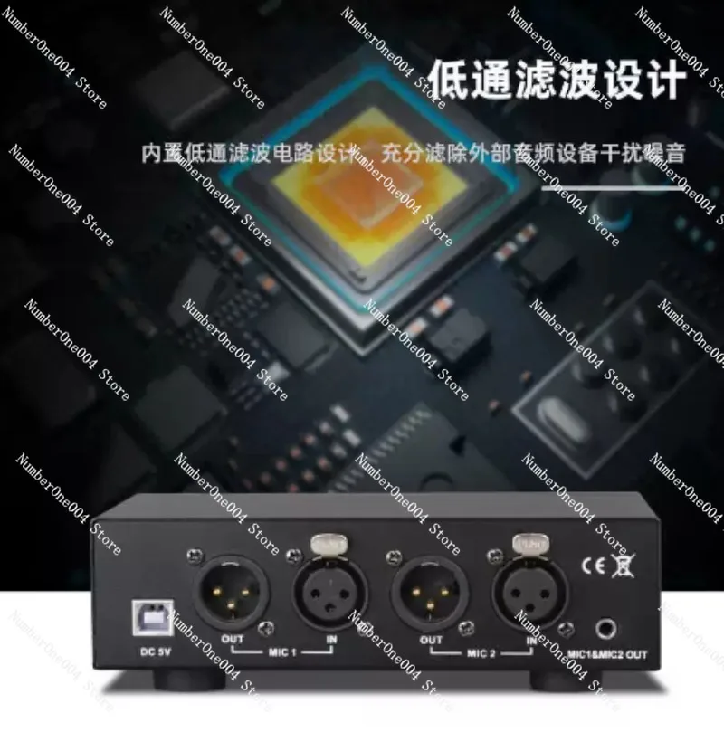 

Suitable for Large Diaphragm Dual Capacitor Microphone Live Streaming Recording Microphone 48V Phantom Power Supply