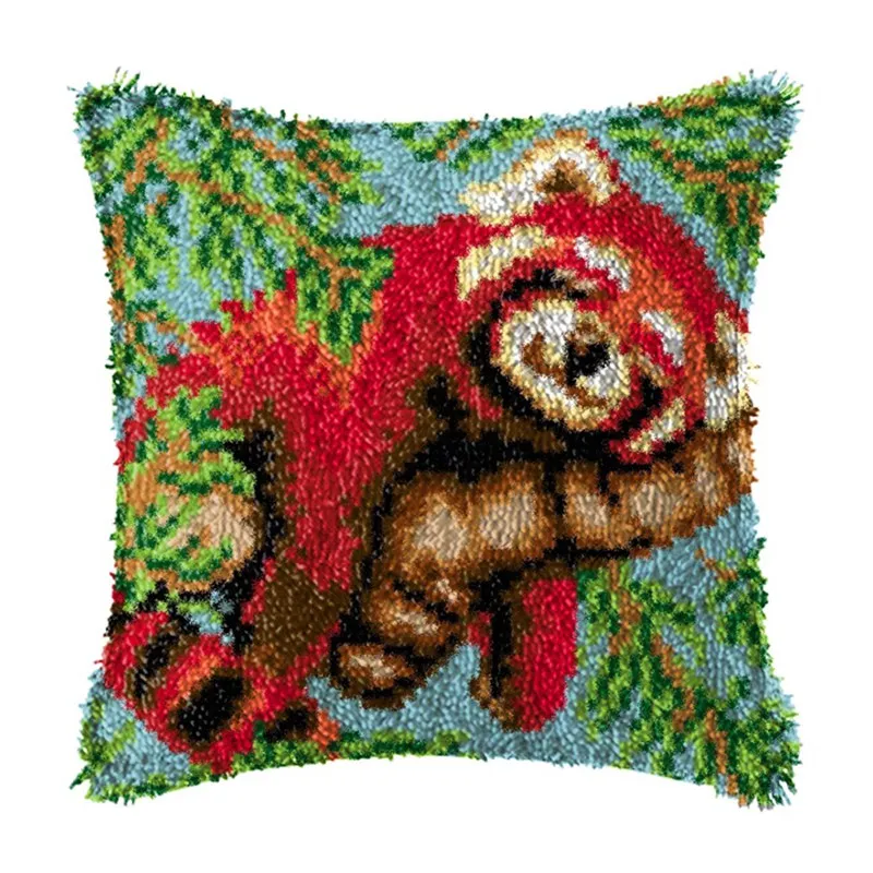 Animal Cushion Smyrna Button Package DIY Latch Hook Throw Pillow Embroidery Pillow Foamiran For Needlework Pillow Embroidery Set