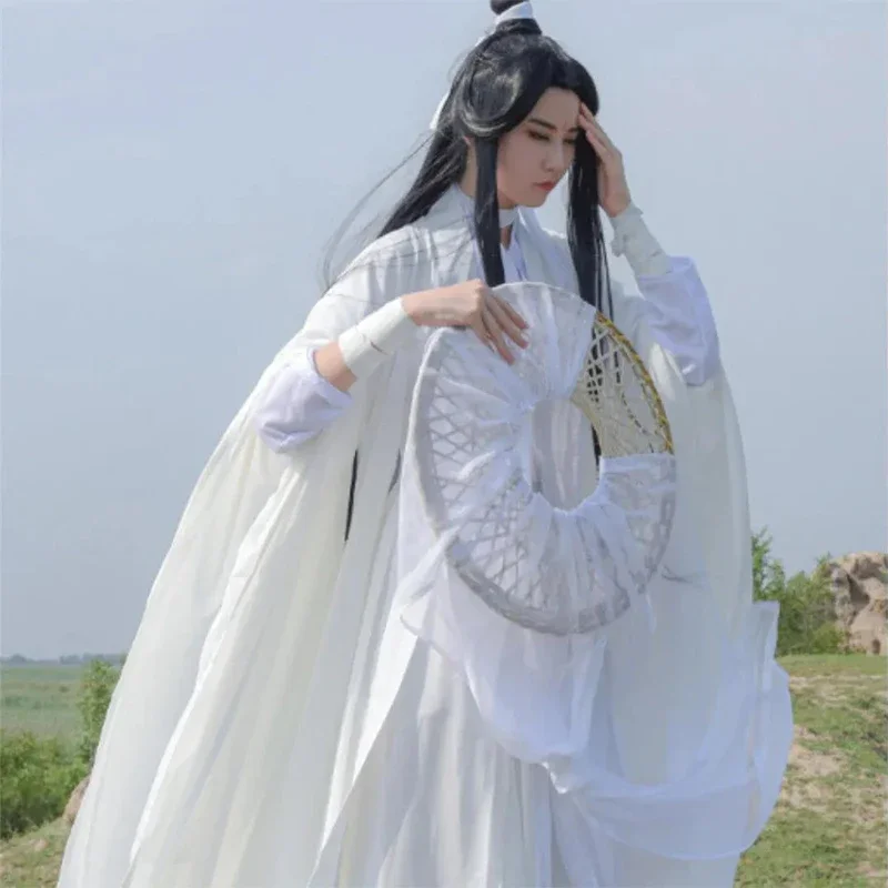 Xie Lian Costume Cosplay Anime Tian Guan Ci Fu Xie Lian Cosplay Xielian parrucche uomo donna bianco Han Fu Outfit costumi di Halloween