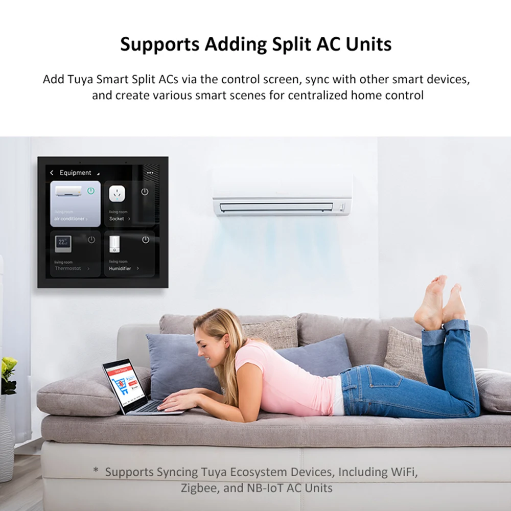 Zigbee Smart Control Panel Touch Screen Home Central Control For Floor Heating Central Air Conditioning Temperature Controller