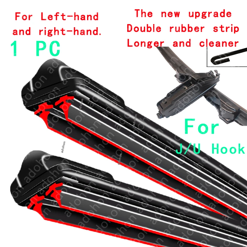 

Car Windshield Wiper Blades Universal JU hook Soft dual Rubber Frameless Bracketless Brushes Accessories Windscreen Window Front