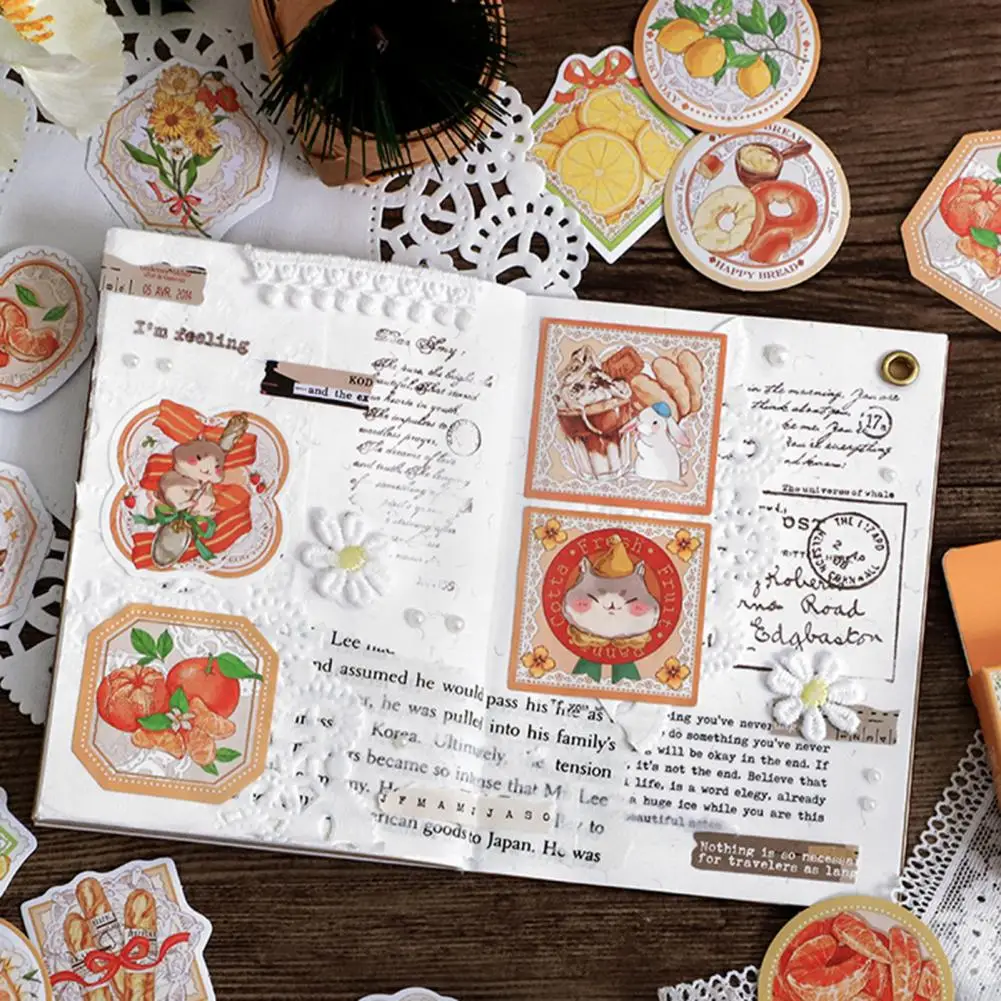 Sealing Stickers Eco-friendly Waterproof Various Patterns Durable Mirror Flower Series Hand Account Scrapbooking Stickers