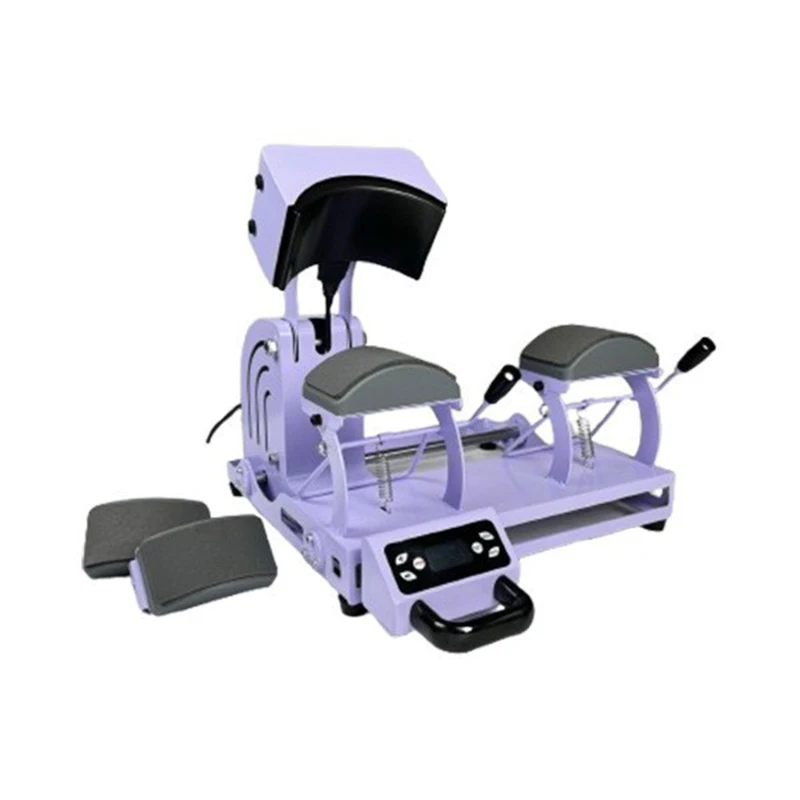 Dual-Station Electric Heat Transfer Machine, 110V/220V Cap Heat Press, Custom Printing, Automatic Pressure Adjustment