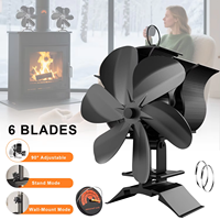 6 Blades Dual Use Fireplace Fan Heat Powered Fireplace Fan Log Wood Burner Eco-fan Quiet Stove Fan Home Winter Heat Distribution