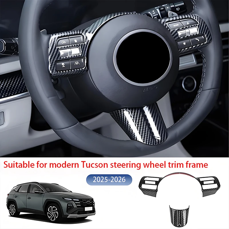 

Декоративная накладка на кнопки руля из АБС-пластика под карбон для HYUNDAI TUCSON 2025-2026, наклейка на кнопки кондиционера автомобиля