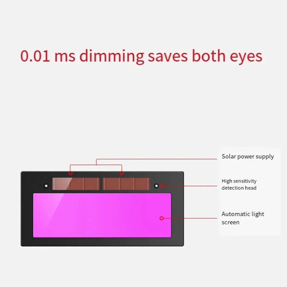 1pc lente de soldagem movida a energia solar escurecimento automático óculos de soldagem capacete máscara acessórios para lente de soldagem óculos