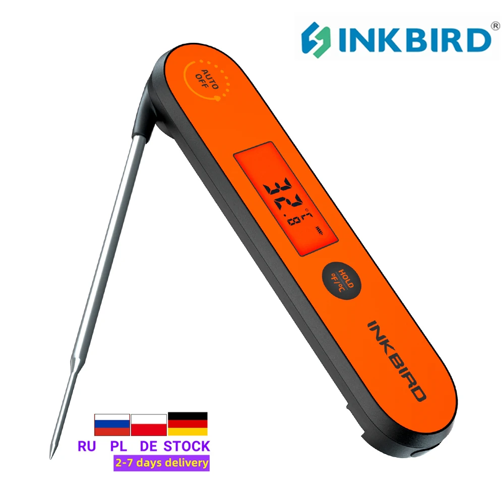 

INKBIRD Digital 2 Sec Instant Read Meat Thermometer IHT-1P Waterproof Rechargeable Thermometer with Backlight Calibration