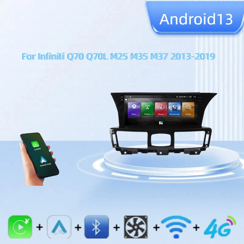 

8+256GB Carplay Radio Coche With BT 5.0 Android 14 For Infiniti Q70 Q70L 2013-2019 GPS Navigation Player Multimedia Head Unit