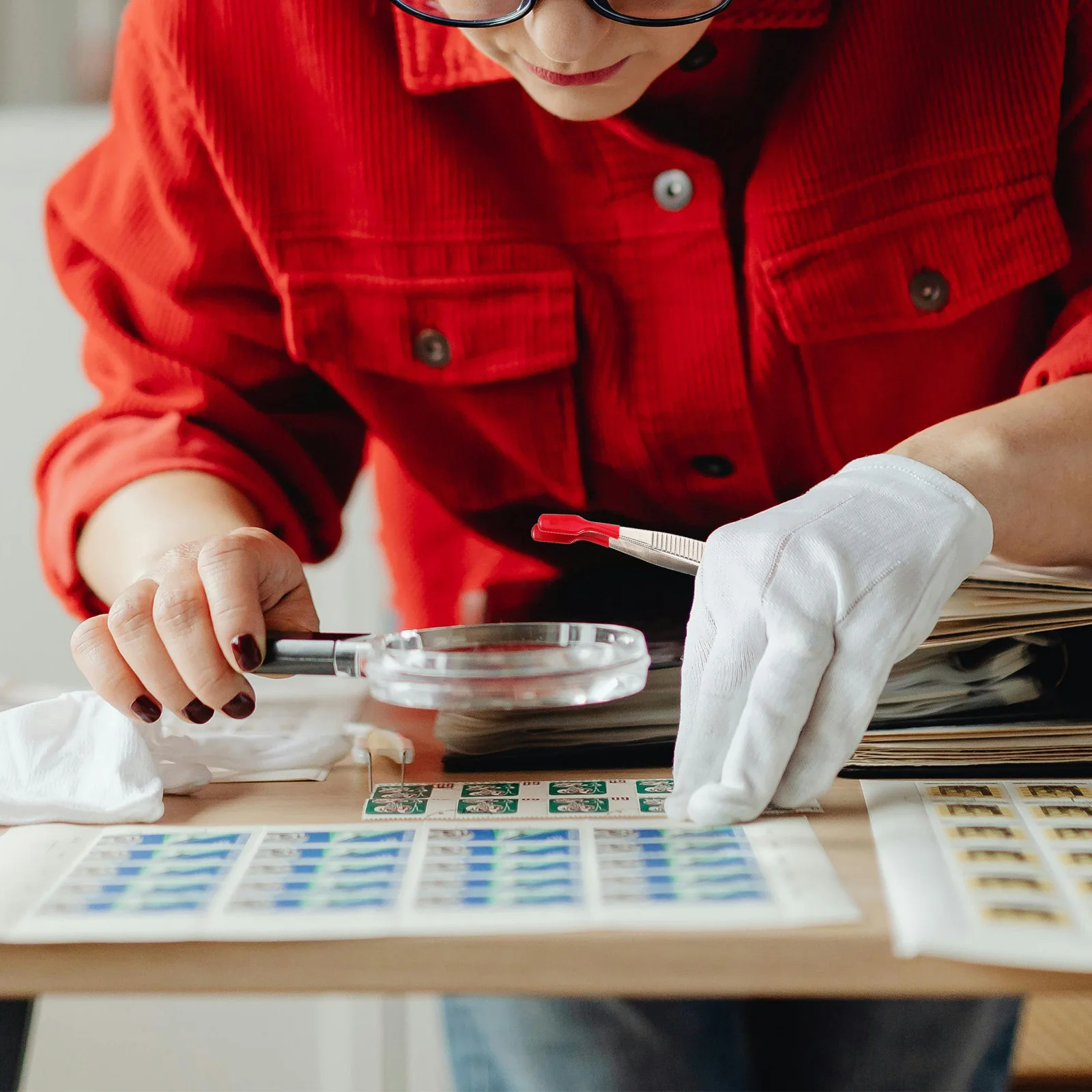 ملاقط ختم من الفولاذ المقاوم للصدأ، أداة مريحة محمولة خفيفة الوزن لجمع الطوابع، مجوهرات تطبيق الرموش