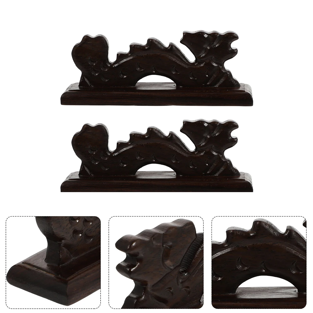 

2pcs Vintage Wooden Brush Rack Chinese Calligraphy Ink Pen Stand For Storing Organizing Sumi Pen Holder Desktop Ornament Gift