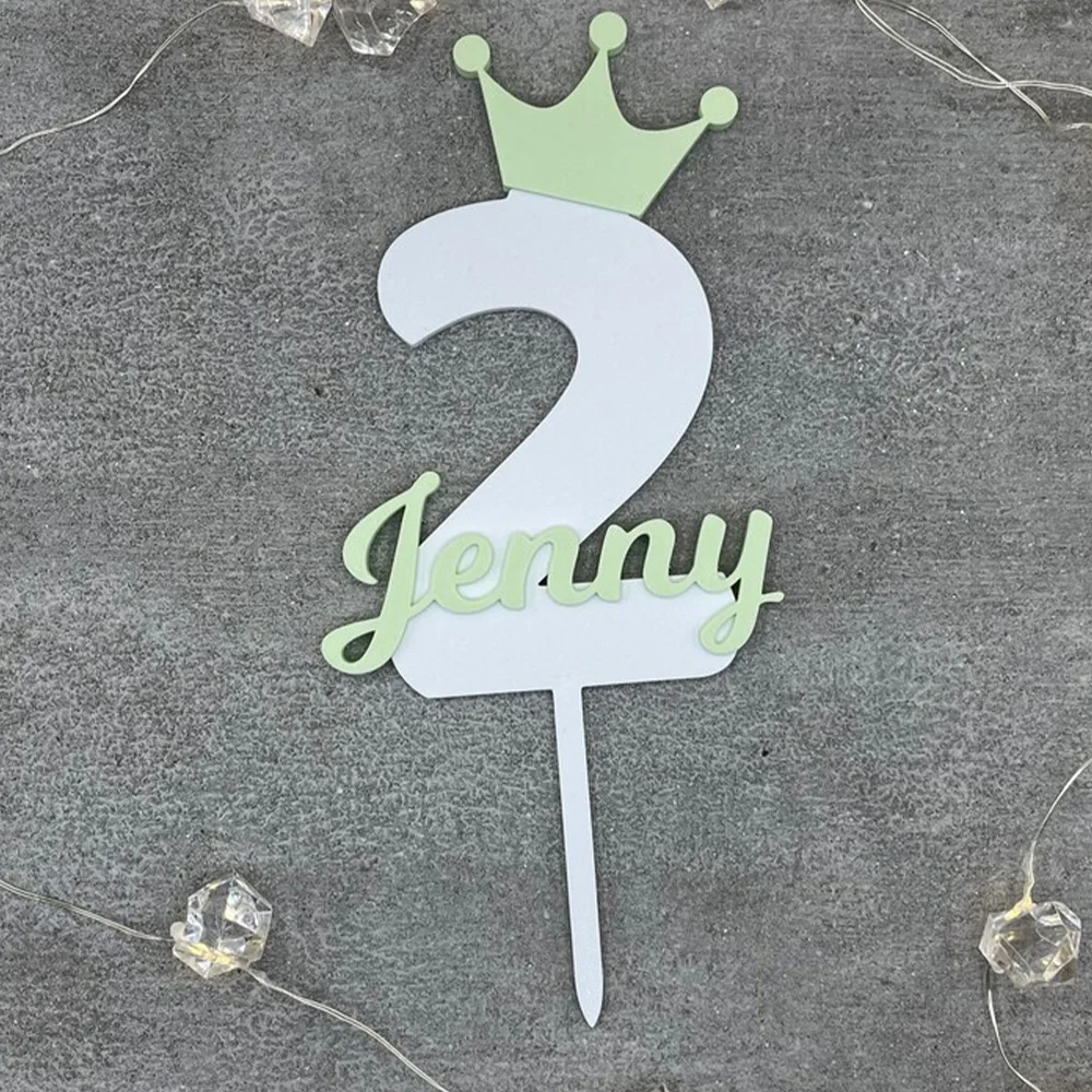 1PC Custom PMMA Cake Topper - Personalized Name & Number Accessory | Laser Engraved DIY Unique Gift for Birthday Celebrations