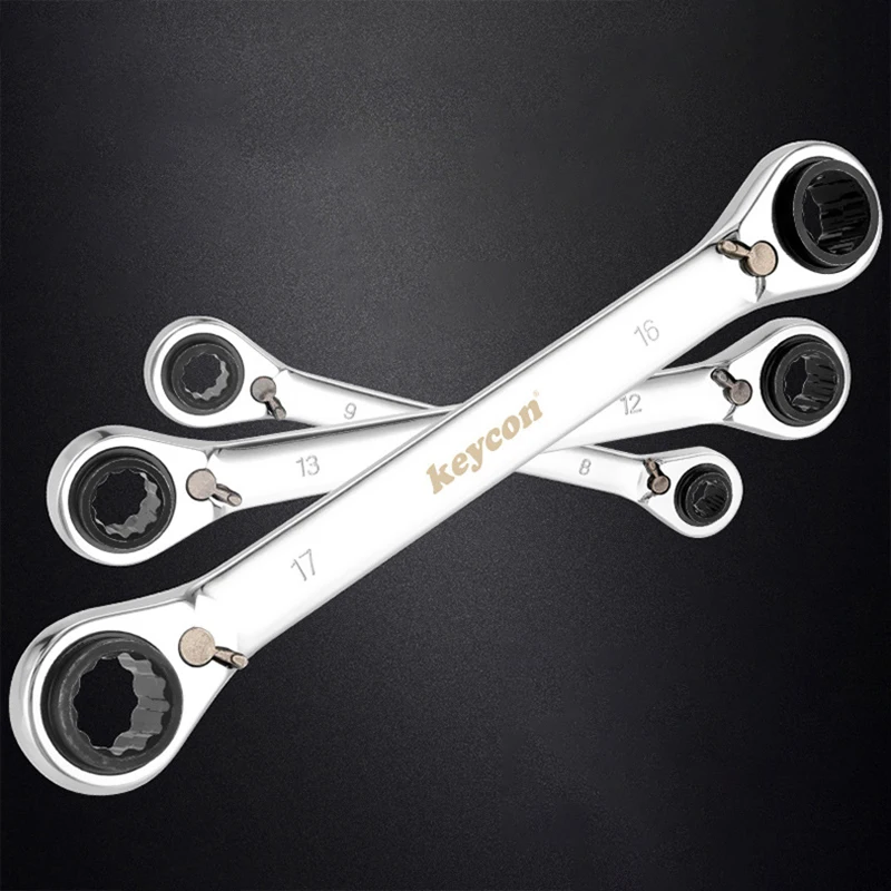 Ratchet Wrench Double Head Spanners Gears 4 In 1 Multi Combination Wrenches Nut Spanner