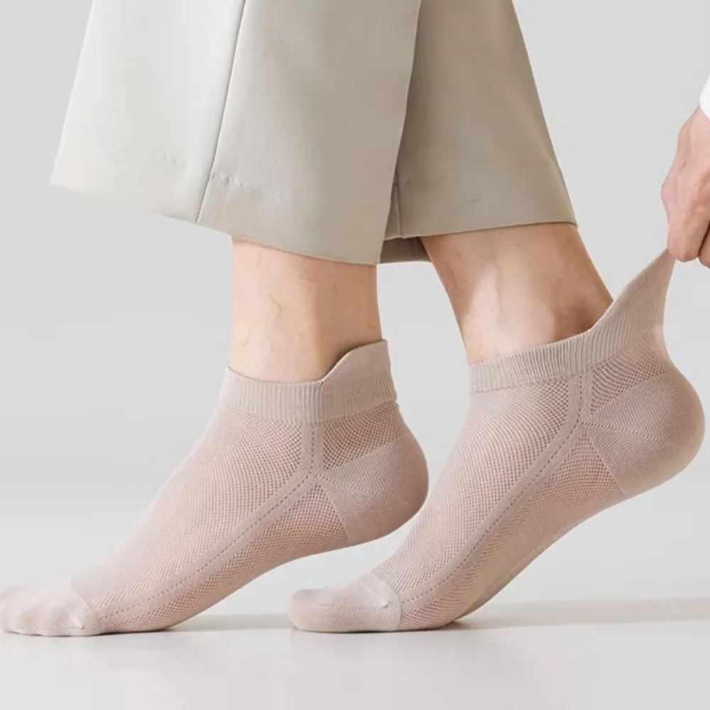6 Pair/Set Deodorant Low Cut Men's Socks with Ear Flaps Anti Foaming Design Sports Socks Ultra-thin Soft Mesh Socks Summer