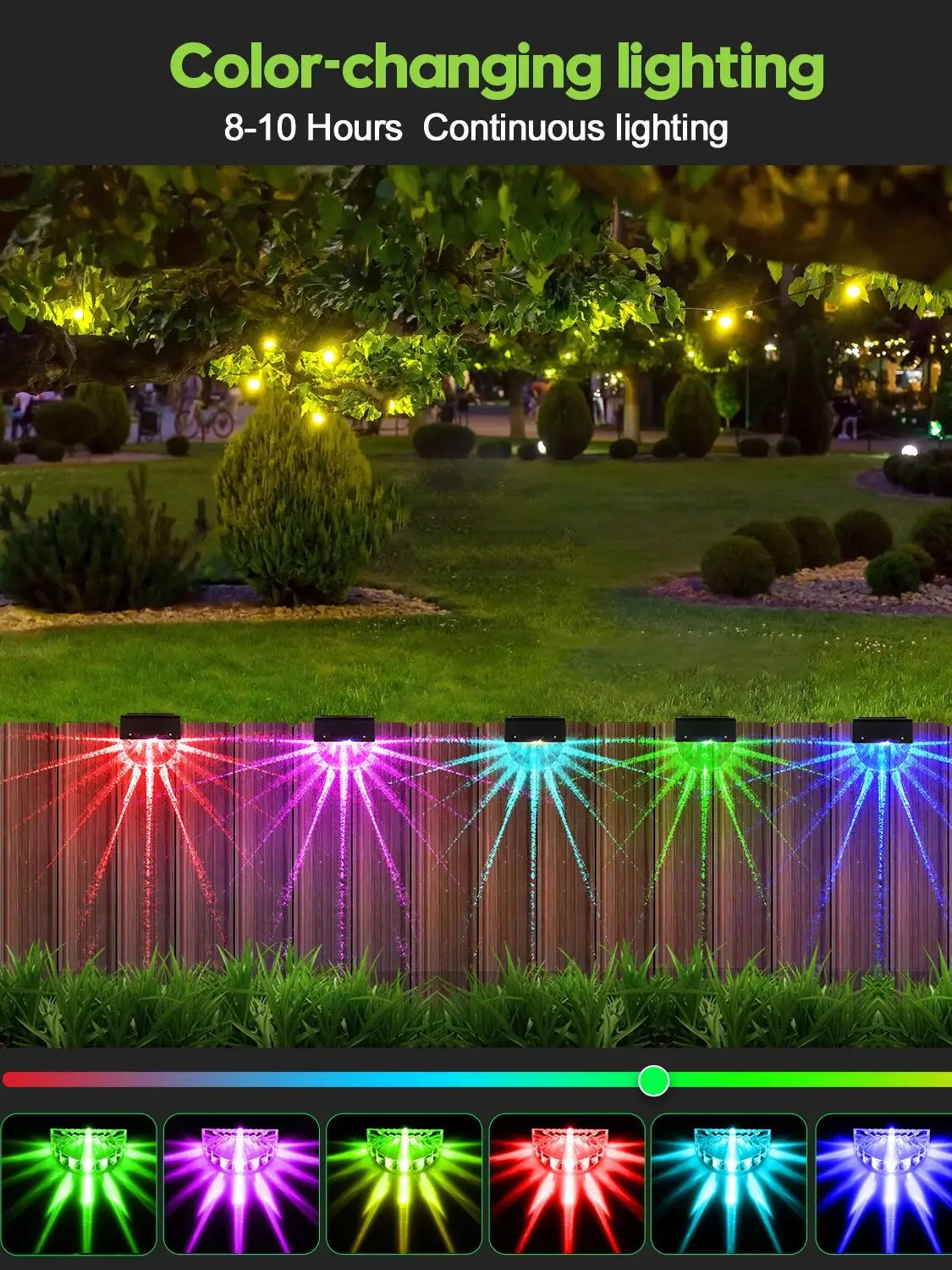 4 pièces/6 pièces lumières de clôture solaire LED étanche lampe de marche Patio escaliers 3000K lumières de pont solaires 2 Modes d'éclairage lumière de clôture de jardin