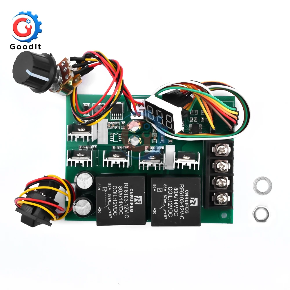 40A PWM Speed Controller DC Motor Digital Display DC10-55V 0~100% Adjustable Drive Module Input MAX 60A 12V 24V 36V 48V