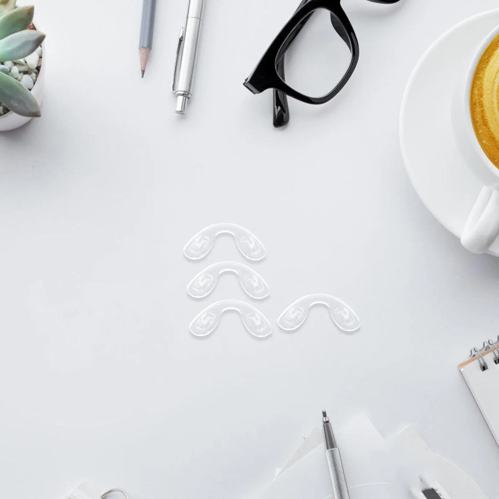 

6 шт. прозрачных силиконовых U-образных накладок для носа, фиксирующих мостик очков, с защитой от скольжения и комфортной подушечкой для очков и солнцезащитных очков